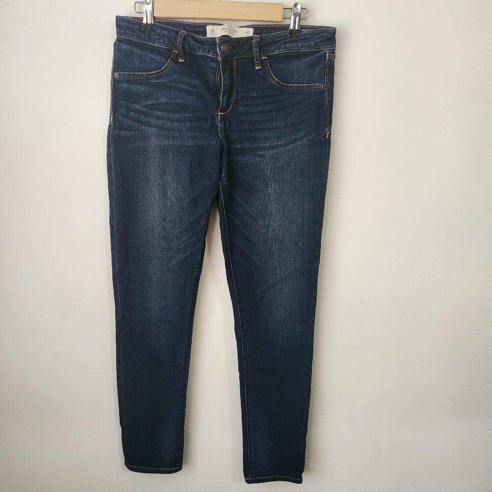 Abercrombie & Fitch Dark Wash Skinny Jeans Women’s Size 10R W30 L29 Stretch